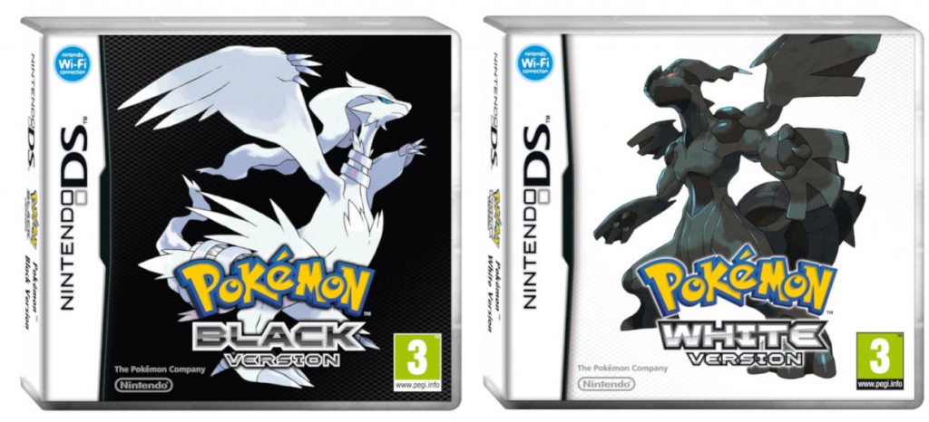 Capas dos jogos Pokémon Black e Pokémon White