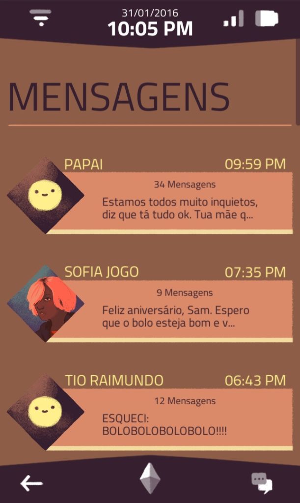 App de mensagens, com algumas conversas na tela