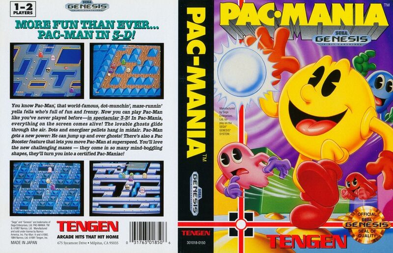 Capa do PAC-MANIA para Mega Drive - Tengen (1991)